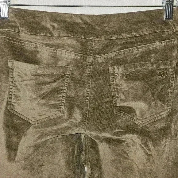 Diane Gilman DG2 Brown Pullon Velvet Wide Leg Pants Sz PM - Picture 5 of 11